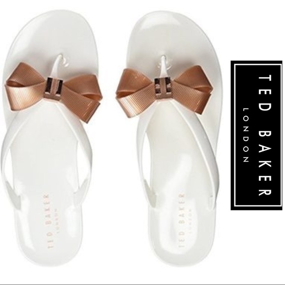 NWT Ted Baker Suszie Jelly Flip Flop Bow Detail Sandals - Picture 3 of 14